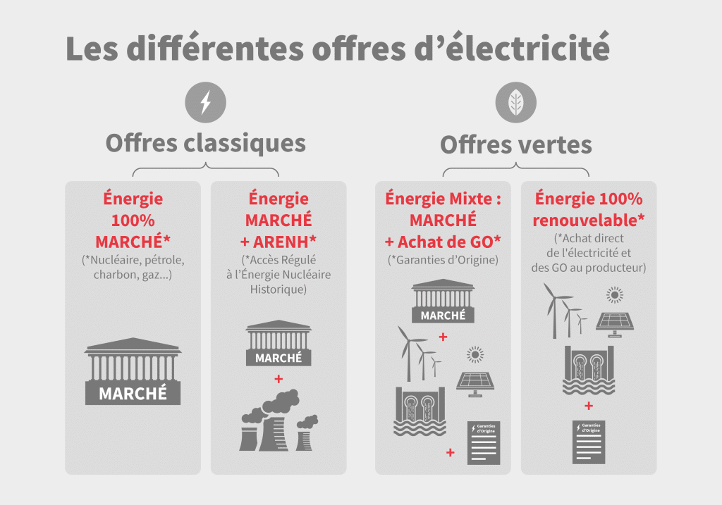Infographie sur les différentes offres d'électricité